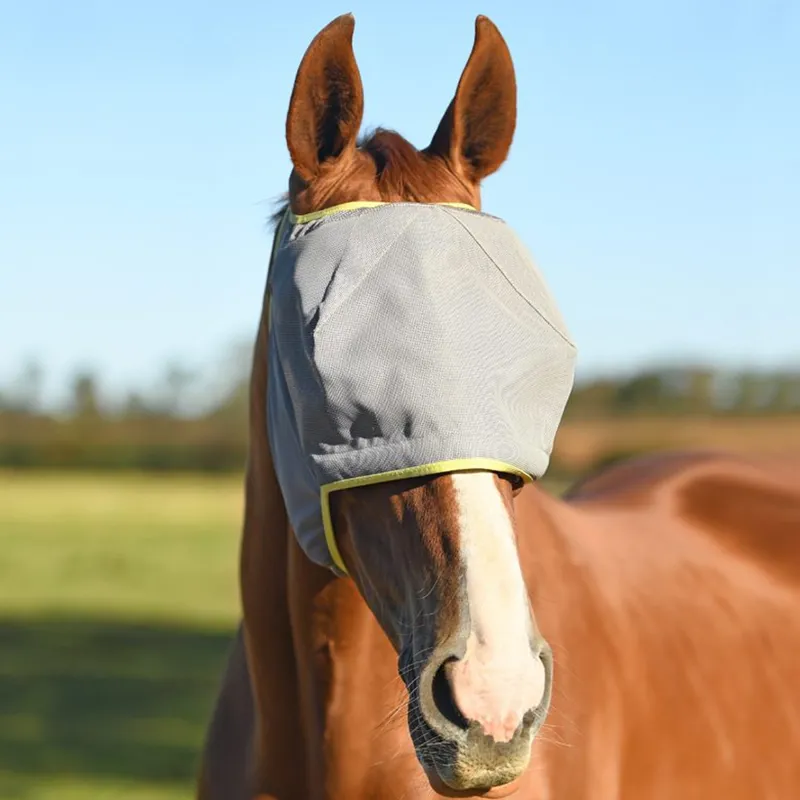 Equilibrium Field Relief Midi Fly Mask - No Ears - Grey/Yellow